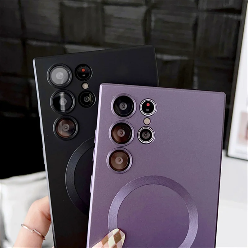 For Magsafe Magnetic Silicone Phone Case For Samsung S21 S22 S23 S24 S25 Ultra Shockproof Camera protection Cover