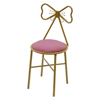 Modern Makeup and Dressing Chairs, Deep Pink Bow Shaped Dressing Chairs, Bedroom Princess Chairs with Bow Shaped Backrests 1