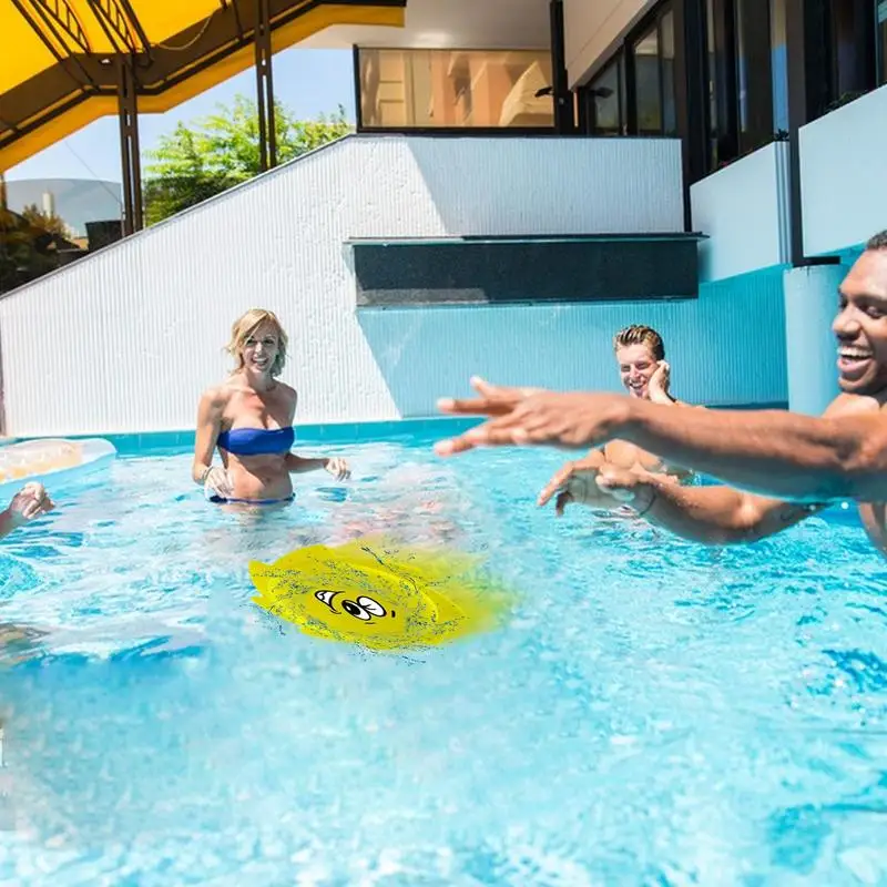 Water Flying Disc Cartoon Splash Fun Silicone Disc Toy Pool Water Toys Soft Throwing Skipping Discs For Summer Hot Days For