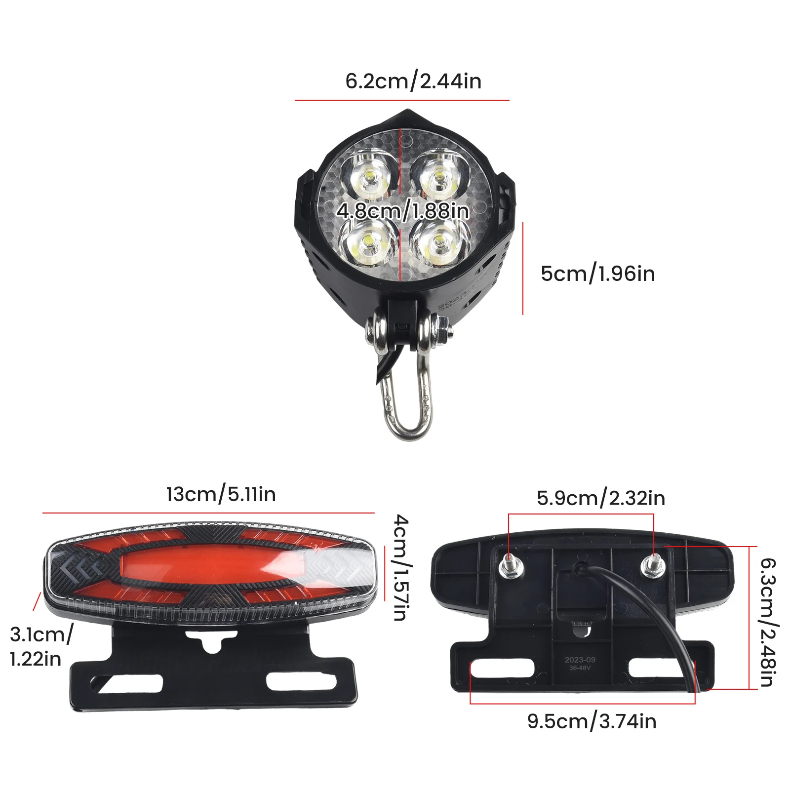 

Headlight Lamp 1 PC 12W High Power 150cm Length 36V/48V Bike Tail Lights Turn Signal Outdoor Parts High Quality