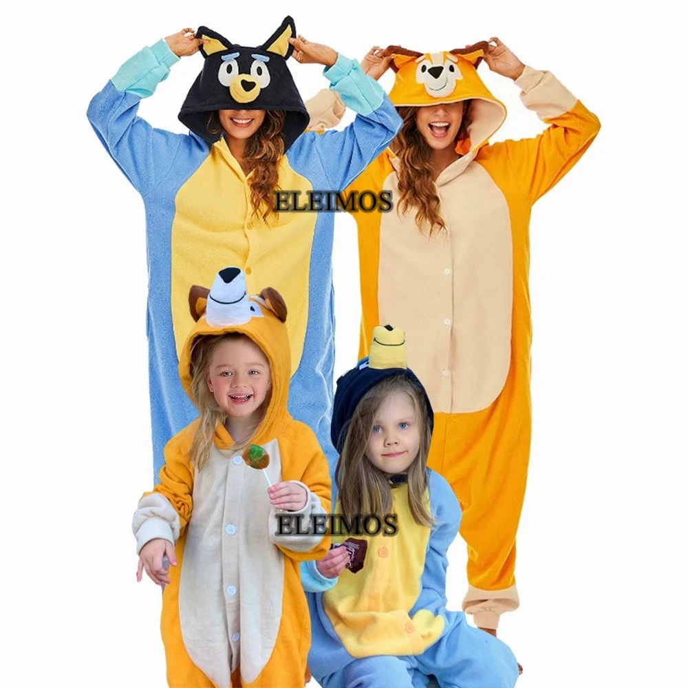 XXL Adult Kids Kigurumi New Arrival Animal Cartoon Blue Dog Onesies Pajamas Christmas halloween costume