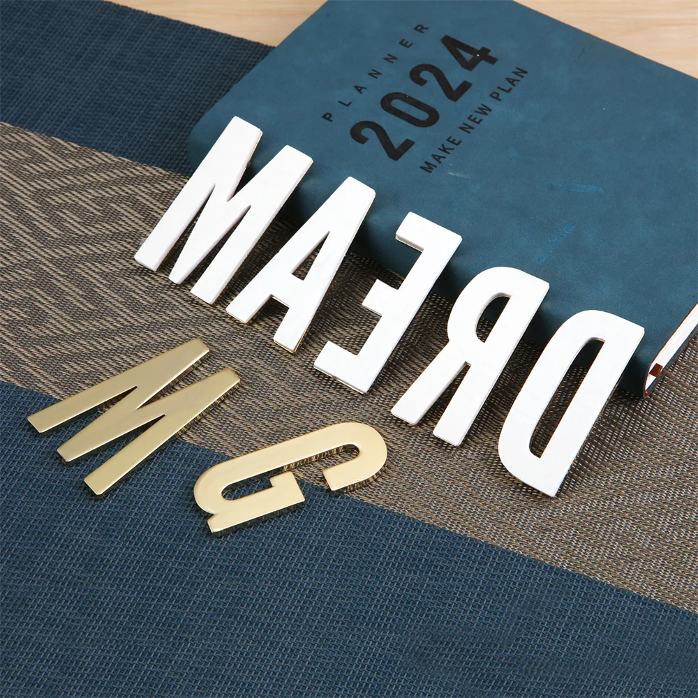 1Pcs Metal Self Adhesive House Number English Alphabet Letters for Apartment Room Door Plate Table Mailbox Number Stickers 7*3cm house number signs house numbers number plate