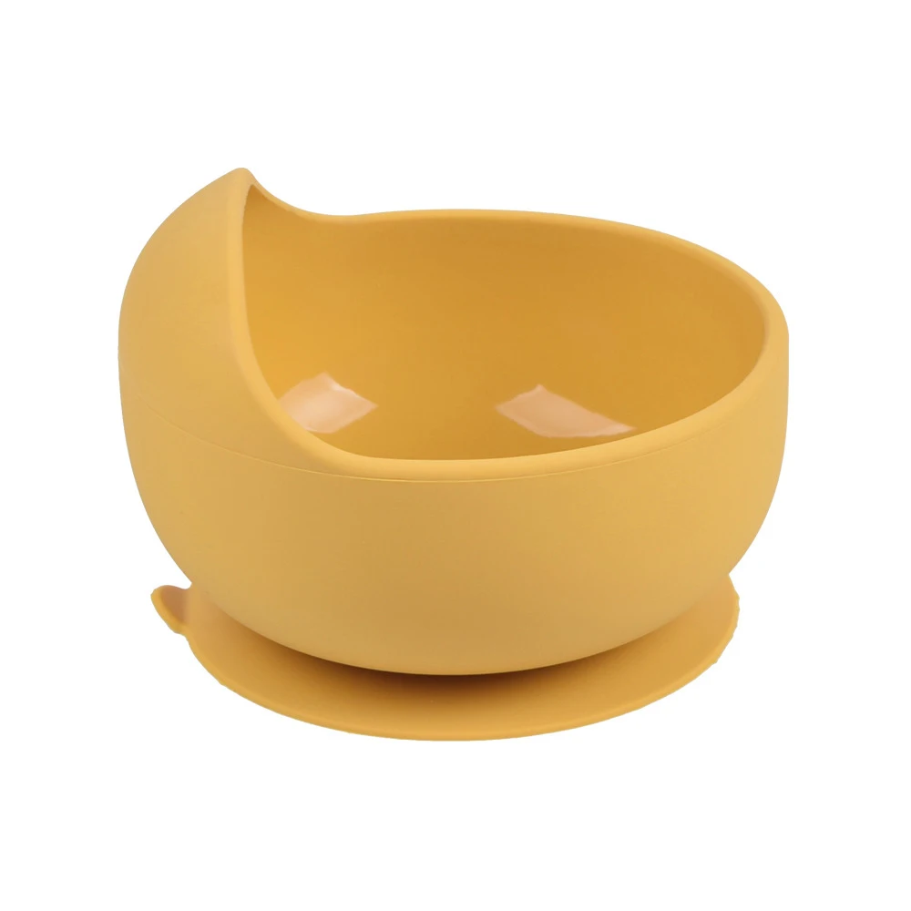 Eco-Friendly Silicone Toddler Suction Plate and Bowl Set with Wood Cutlery