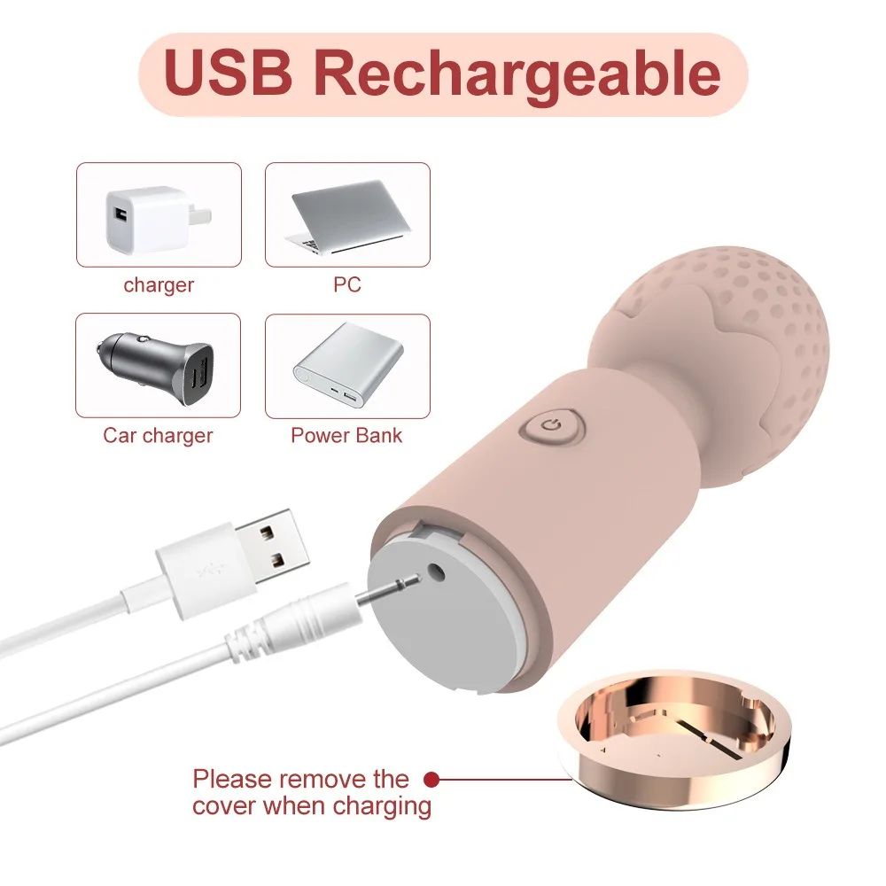 Powerful Clitoris Vibrators USB Recharge AV Vibrator Massager Portable Mini Vibrator JoinJJtoy