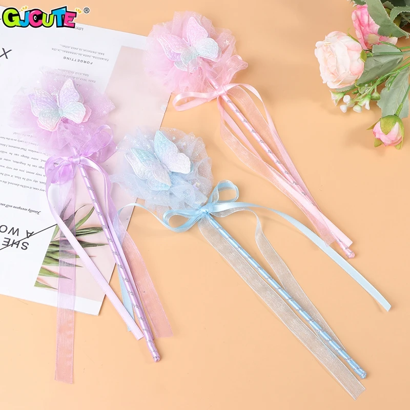 

1Pcs Cute Butterfly Magic Stick Fairy Wand Princess Cosplay Prop For Girls Birthday Halloween Party Supplies