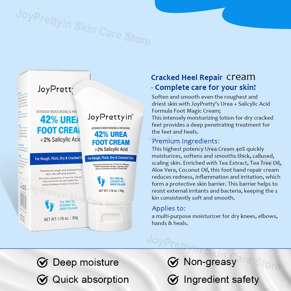 Foot Cream 42% Urea Coconut Oil for Feet & Hand Skin Care