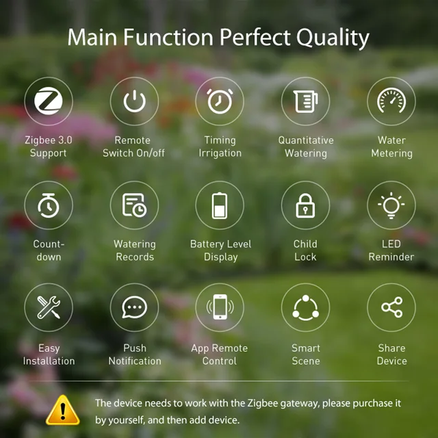 Tuya Zigbee Watering faucet Irrigation Outdoor Automatic Water Control Timer Valve Controller Support Watering 3
