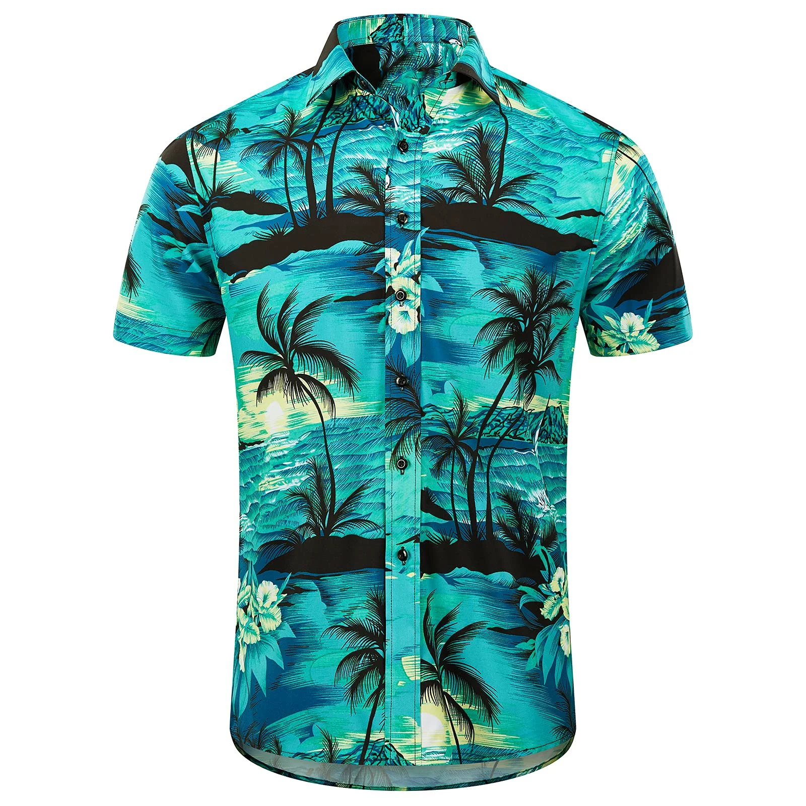 Coconut Tree Men's Shirts Hawaiian Shirt Men's Clothing Tops 3d Printed Button T-Shirt Short Sleeve Beach Vacation Oversized