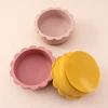 1PC Baby Silicone Bowl Cute Cartoon Lion Shape Baby Tableware Solid Color Baby Food Storage BPA Free Suction Baby Meal Tray 3