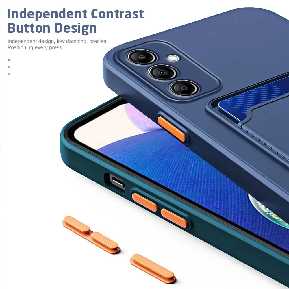 Luxury Silicone Phone Case with Card Slot and Leather Protection Cover