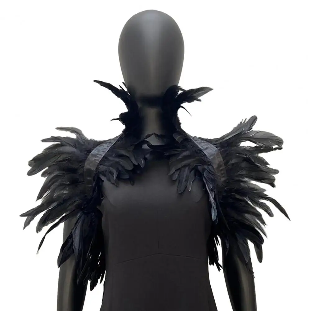 Adjustable Feather Shawl Feather Shrug Shawl Cape for Cosplay Party Stage Performance Adjustable Retro Collar Dancer Costume 3