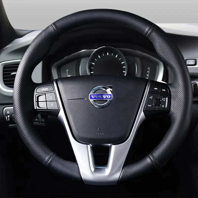 

Для Volvo V40 XC60 S60 LV60 S80L индивидуальные Прошитые вручную Нескользящие черные кожаные аксессуары для интерьера