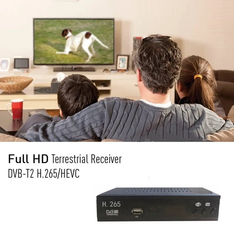 Digital TV Decoder DVB T2 HEVC 265 1080P HD USB Terrestrial TV Receiver Set Top Box Durable EU Plug