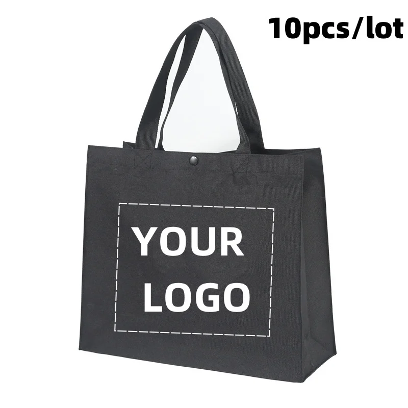 

10pcs/lot Women LOGO Customized Oxford Handbags Large Capacity Eco-friendly Shopping Bags Personalized Waterproof Portable Tote