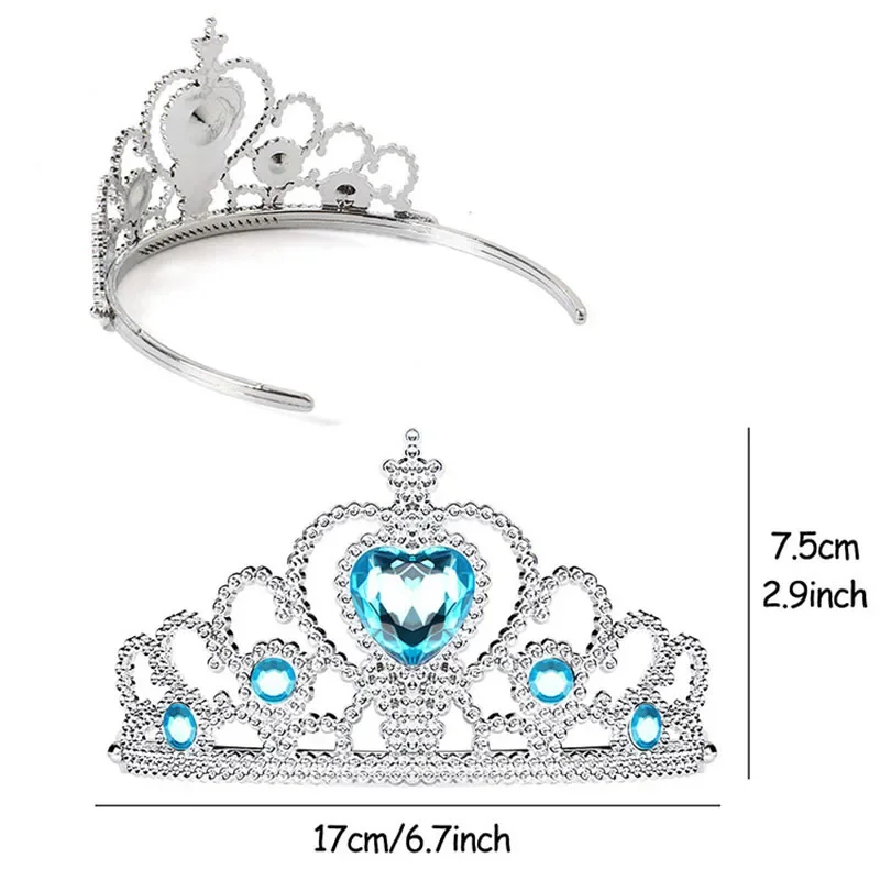 Princess Elsa Cosplay Accessories Gloves Wand Crown Jewelry Set Wig Braid for Snow Queen Princess Dress