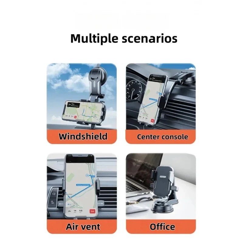 Universal Car Mount Phone Holder, Suction Cup Stand for Dashboard, Stable Holder for Navigation, Compatible with iPhone, Samsung 3