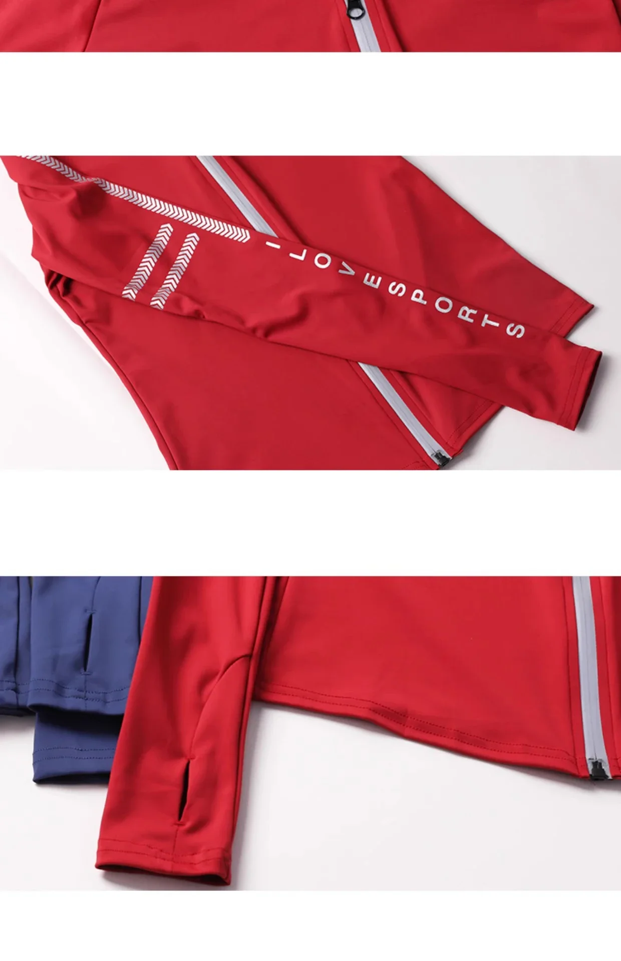 Description Picture 4 of itemWorkout Track Sports Zip Up Jacket Womens Sports Fleece Sweater Jacket Fast Drying Zip Up Sleeve Sports Jacket