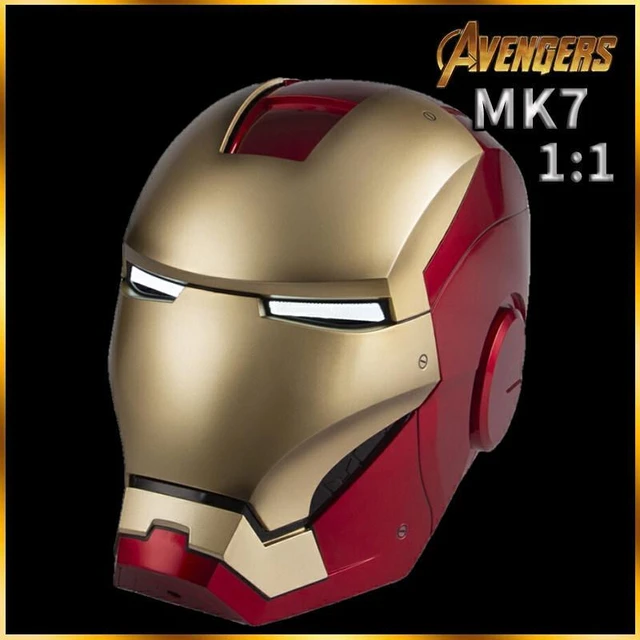 Casco eléctrico Mk5 de Marvel Iron Man, casco de apertura y cierre de  varias piezas, Control de voz, ojos, modelo de Cosplay para adultos,  juguete de regalo