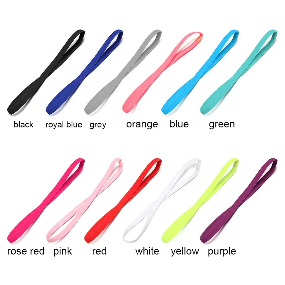 Sports Headbands 1 PC Women Men Yoga Anti-slip Elastic Rubber Sweatband Football Running