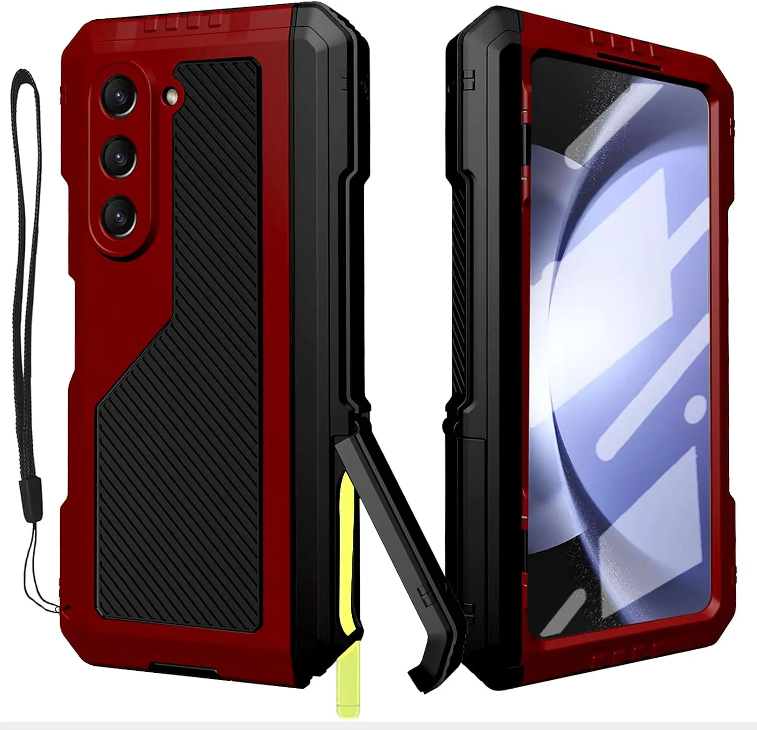 com s caneta titular caso para samsung z fold 7 6 5 4 capa de metal resistente corpo inteiro à prova de choque escudo protetor de tela suporte