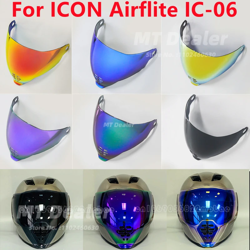 Helm Schild Voor Icon Airflite Ic-06 Helm Vizier Faceshield Uv-Cut Moto Capacetes Vorruit Zon Schild Accessori
