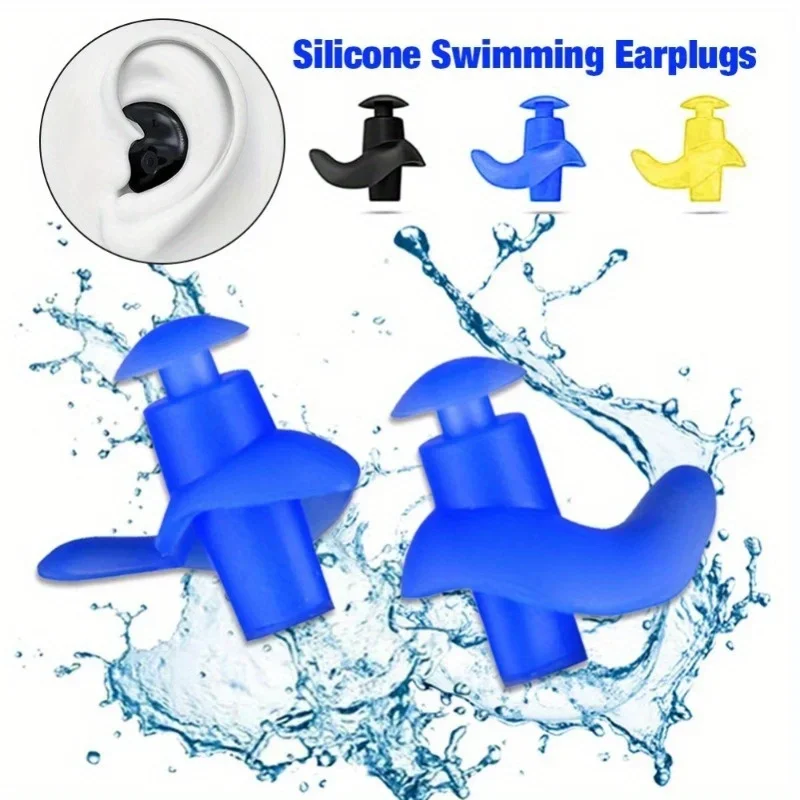 2PCS Swimming Earplugs Waterproof Reusable Silicone Ear Plugs Diving Sport Plugs For Water Surf Showering Bathing Accessories 3