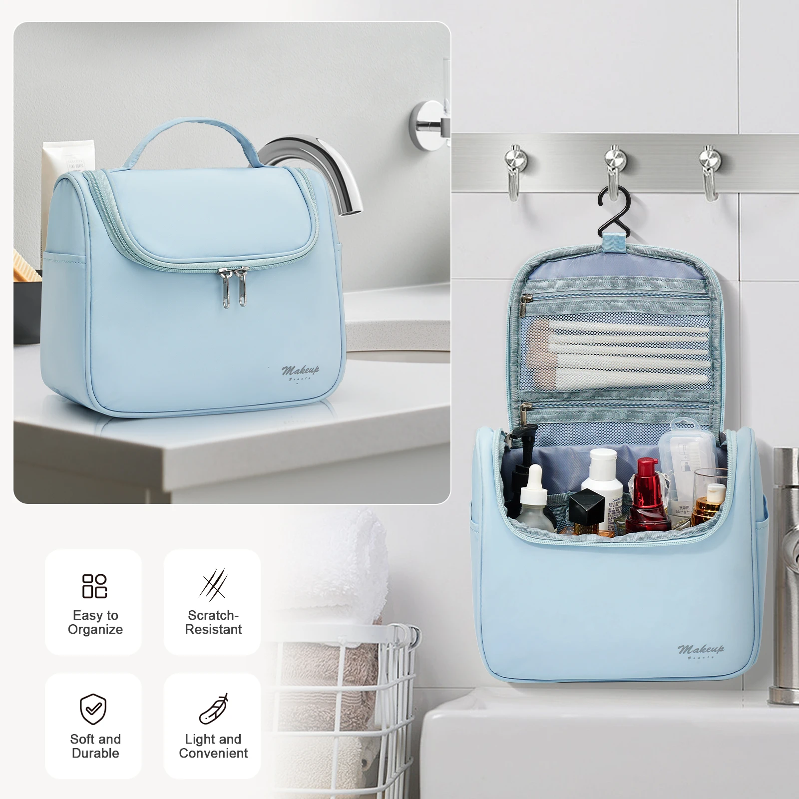 Women Cosmetic Bag Large Capacity Cosmetic Storage Bag Convenient Travel Wash Bag, Multi Functional, Men's Travel Grooming Bag ﻿