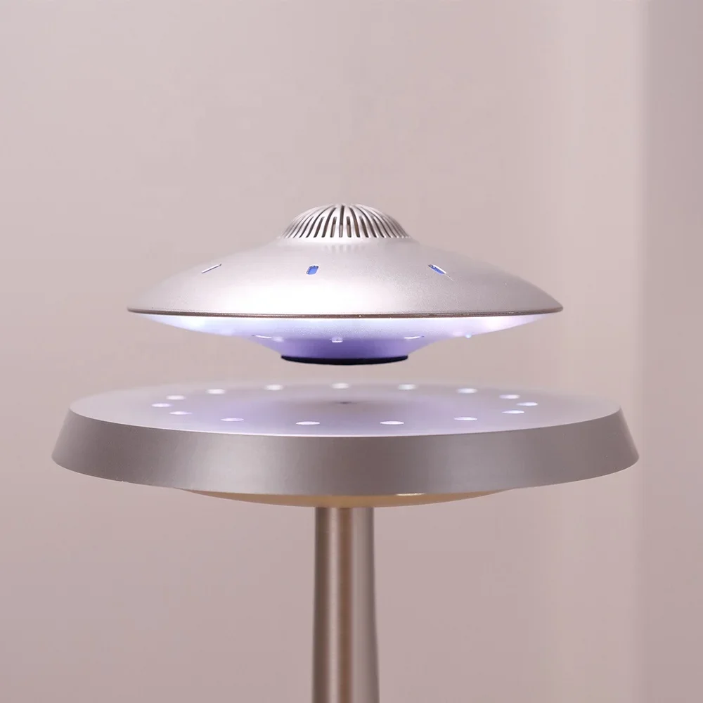 Top Seller HD Sound UFO Design RGB LED Blue tooth Portable Stereo Wireless Magnetic Levitation Floating Music Speaker