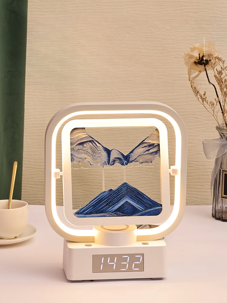 

AI Bluetooth Speaker Quicksand Light Wireless Charger Flowing Water Ornaments Decorations
