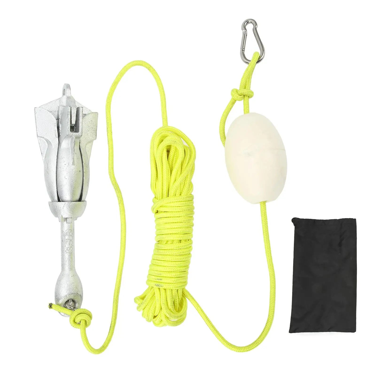 

Foldable Ship Anchor Rope Kit with 4 Claw Anchors - Carbon Steel, Easy Connection - Ideal for kayaks on for lake