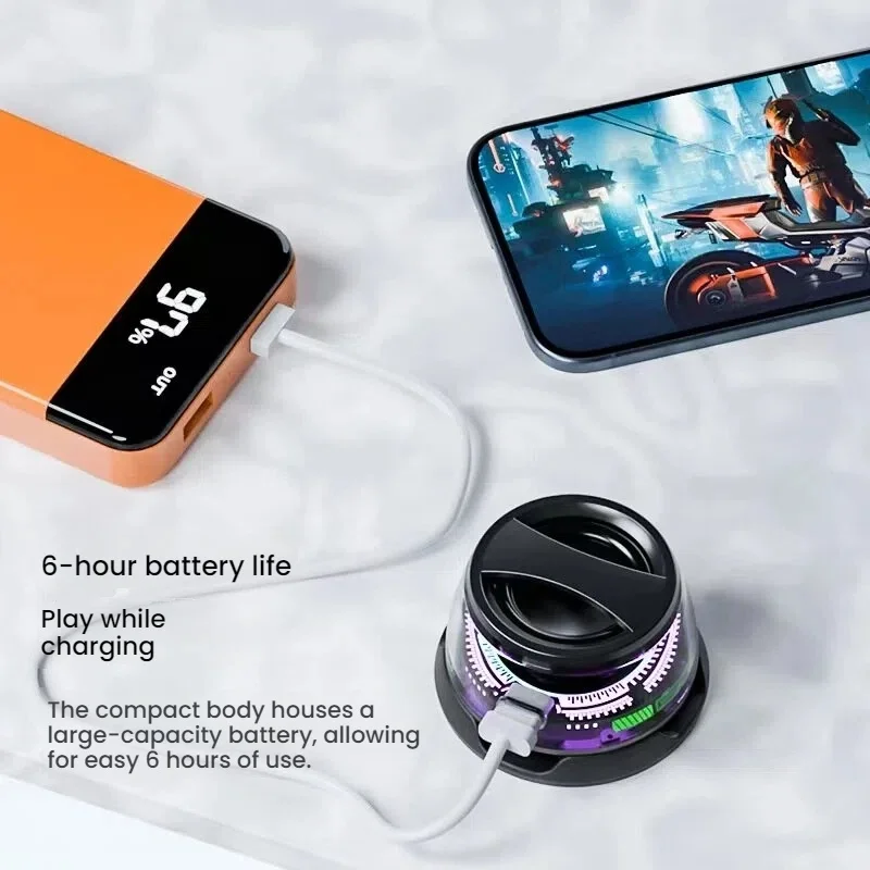 Portable Bluetooth HECATE G200 RGB Lighting Magnetic Speaker BT5.3 Mini Sound Box 7 Hours Playback Phone Holder_voghion.com