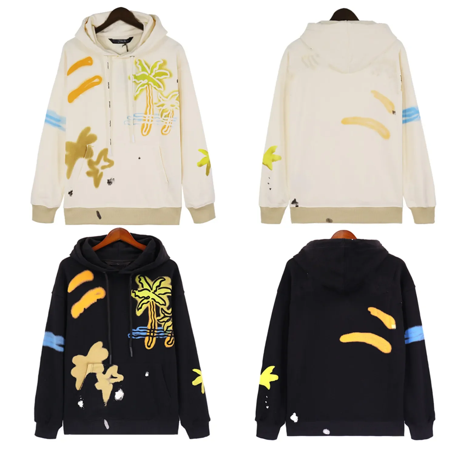 

Angels Hoodies Sweatshirts Hand Paint Oversized Outwear Couples High Street Sweater Pullover Male Sweater with Letters