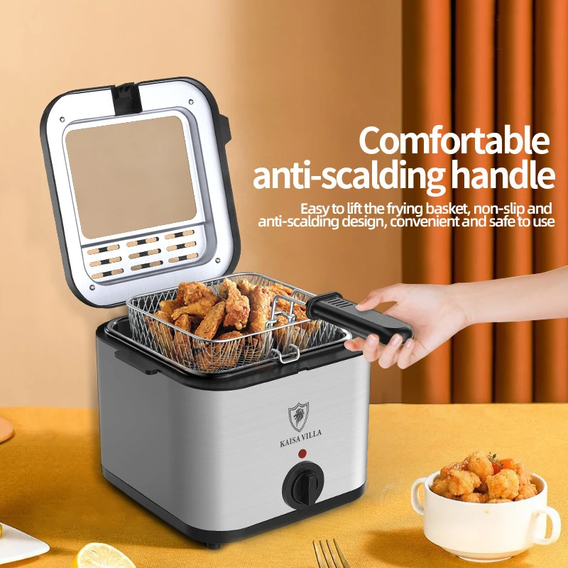 

110v&220v Electric Deep Fryer with Basket for Crispy and Delicious Fries 2.5L Deepfrier with a Thermometer Kitchen Cooking Tools