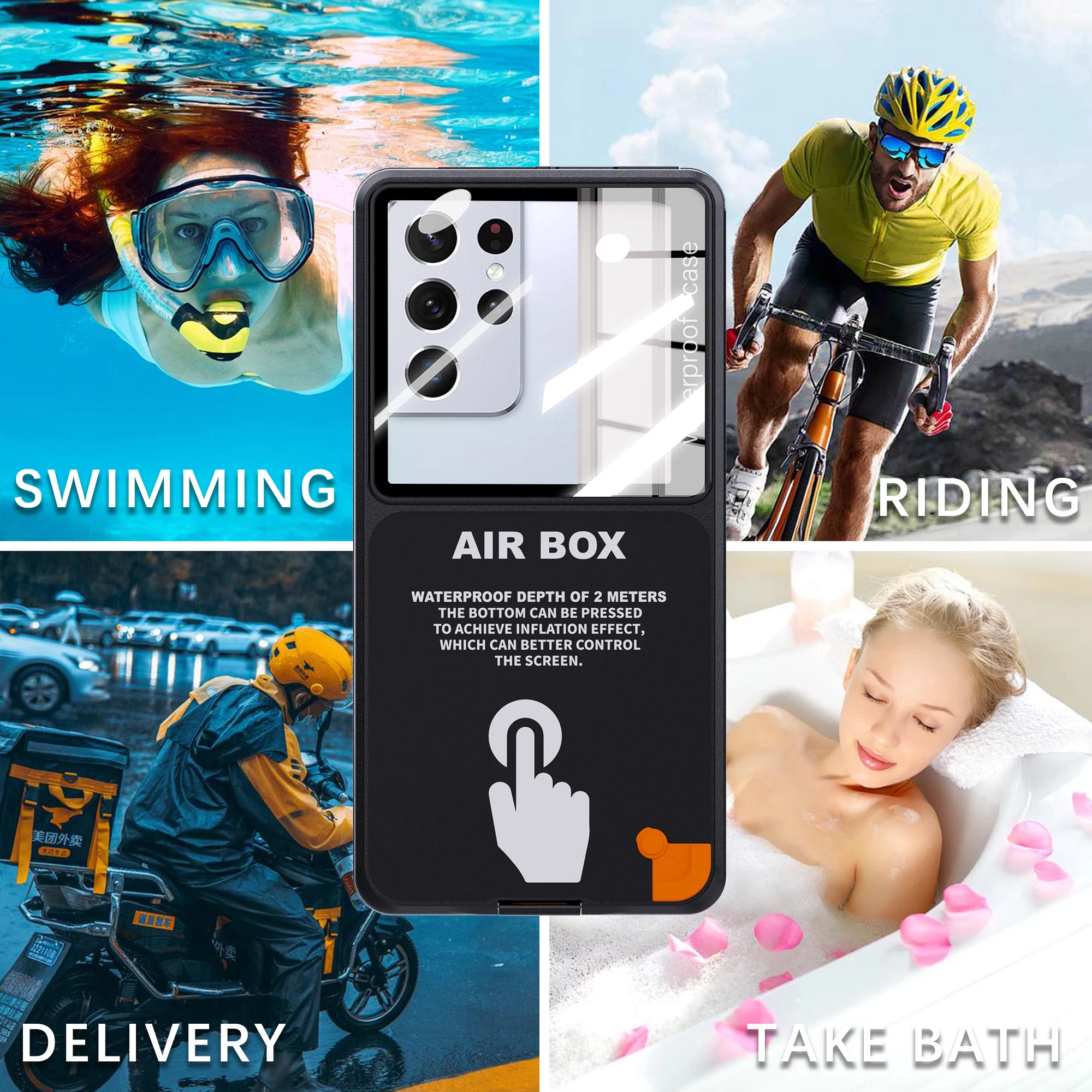 6.9-inch Waterproof Phone Case Shellbox Upgraded Universal Underwater Touch Screen Dustproof Drop proof IP68 Certified