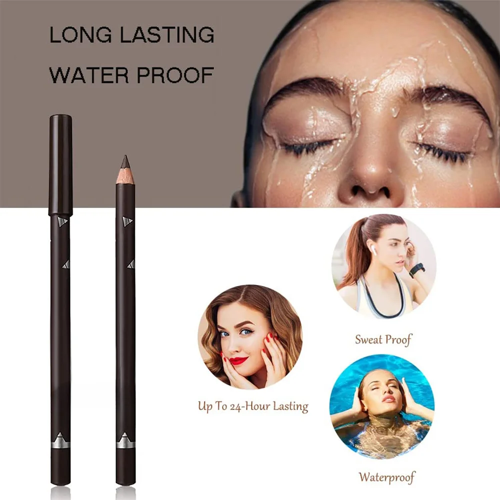

2024 Plastic wood pole waterproof Eyeliner easy non-smudding eyebrow pencil makeup tool