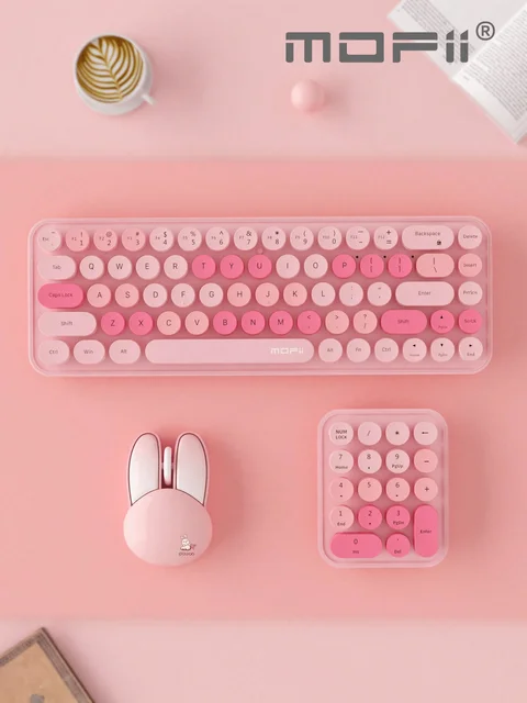 Mofii 2.4GHz Wireless Keyboard Numeric Keypad and Mouse.Cute Colorful Suitable for Desktop Computers, Desktop Computers, Laptops