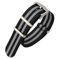Durable Ballistic Nylon Watch Strap with Heavy - Duty Buckle - Premium Watch Bands - 22mm (Black gray)