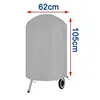 210D Outdoor Grey Waterproof BBQ Cover,Heavy Duty Protective Grill Cover Fire Pit Stove Round Gas Charcoal Electric BBQ Cover 2