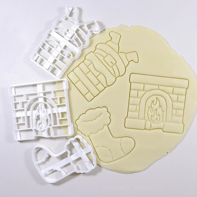 Festive Christmas Cookie Embosser Mold with Cartoon Designs