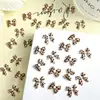 20Pcs New Maillard Color Ribbon Bow Nail Art Accessories Classic Leopard Print Tie Resin Nail Charms DIY Clips Nails Decorations 1
