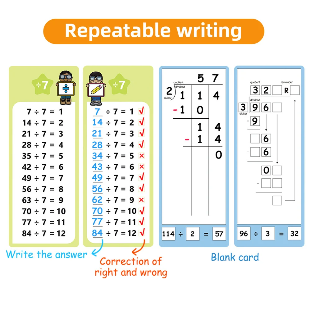 Wooden Math Teaching Toys 0-12 Multiplication Charts Times Table Cards Self Check Math Learning Tool Practice Quick Calculation Mathematics Flashcard