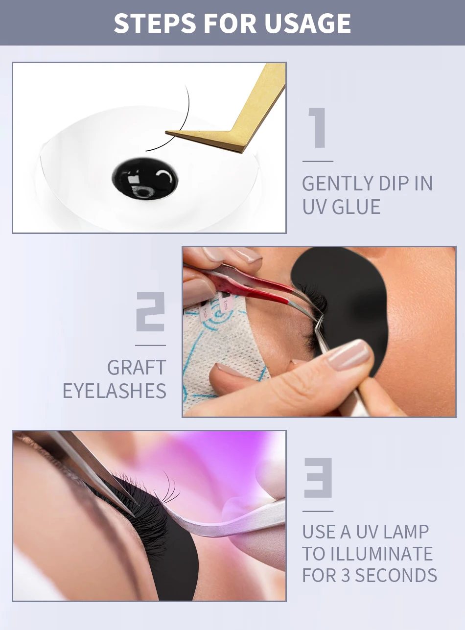 Description Picture 5 of item50pairs Padding UV Black Patches Eyelash Extension Eye Gel Patches Hydrogel Patch Eyelashes Makeup Stickers