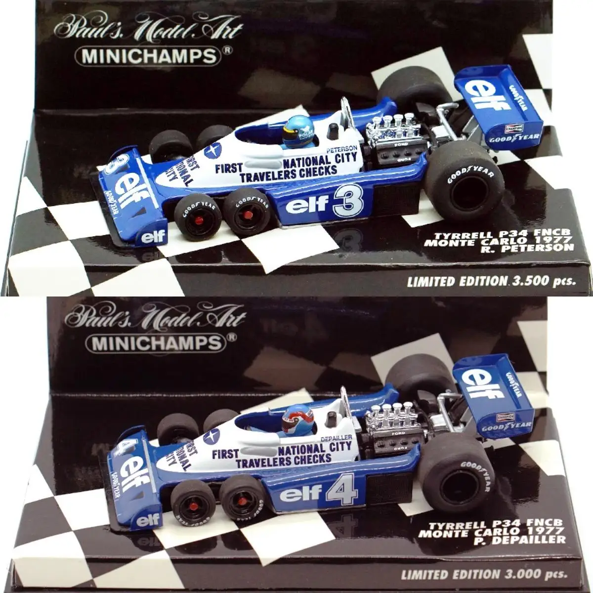 

MINICHAMPS 1:43 F1 Tyrrell P34 1977 Monaco Simulation Limited Edition Resin Metal Static Car Model Toy Gift