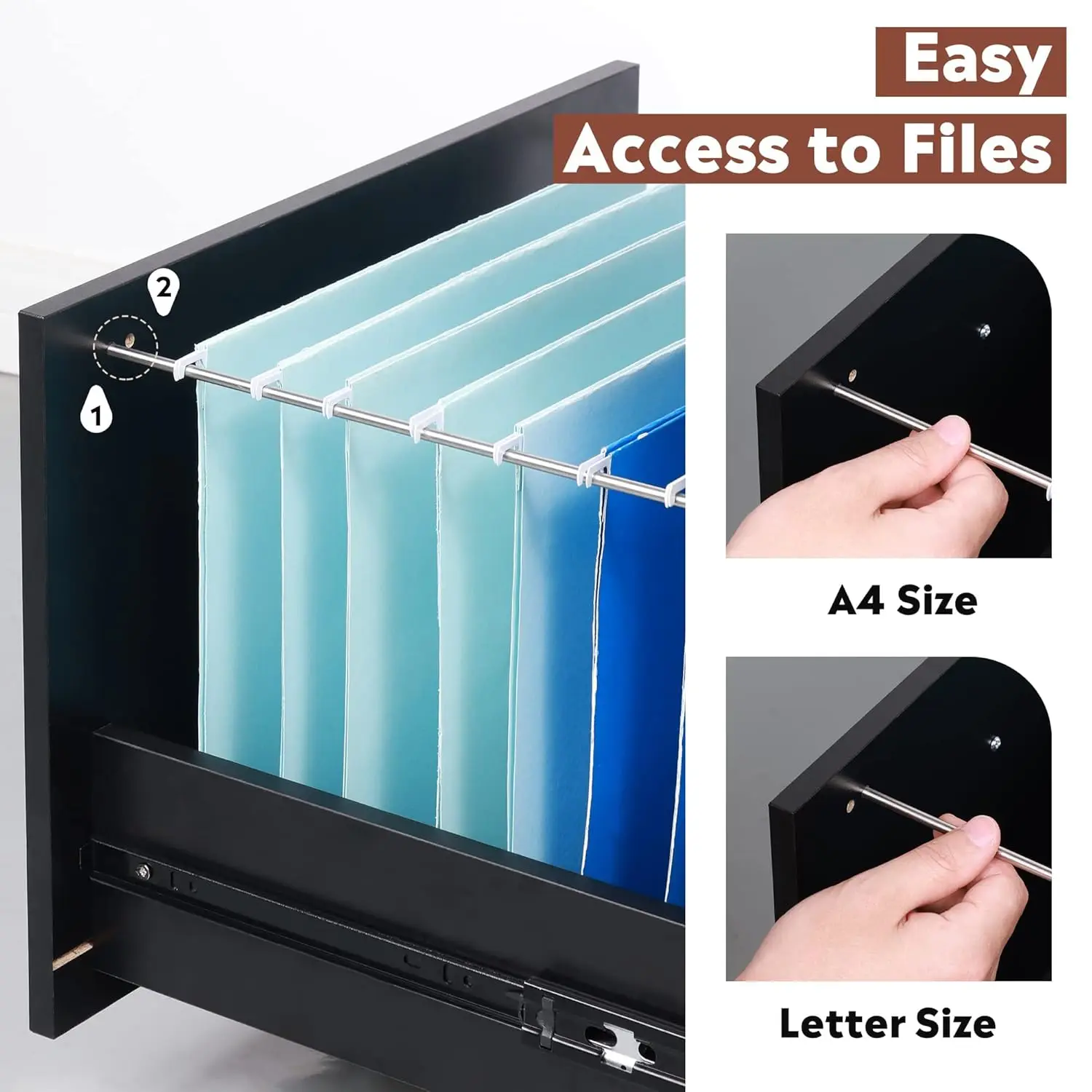 3-Drawer Rolling File Cabinet 5