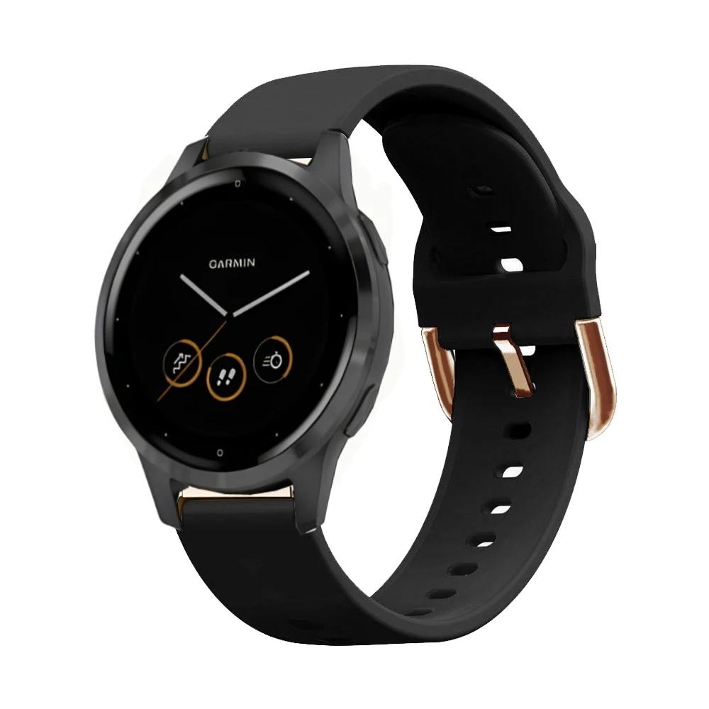 Rose Gold Buckle 18mm Silicone Strap Bracelet Wristband