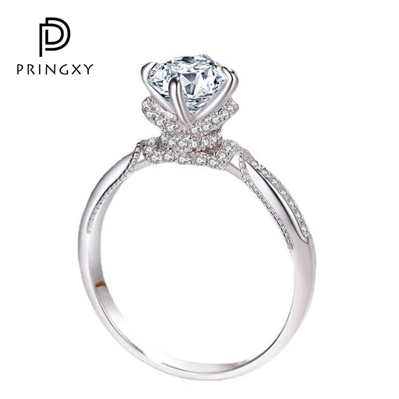 

PRINGXY 1CT Moissanite With GRA Certificate D Color VVS1 Sparkling Diamond Engagement Ring 925 Sterling Silver For Women Jewelry