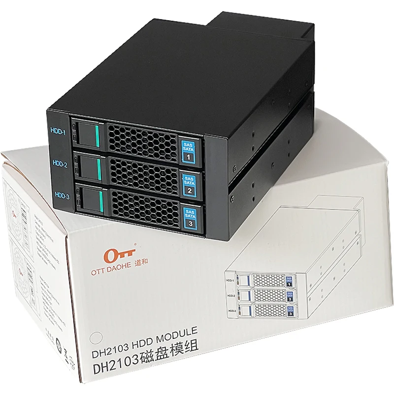 Hot Swap Gaiola do Disco Rígido Móvel 3.5-polegada Ssd Sata Hdd Gabinete Rack de Armazenamento de Dados para Dois 5.25-polegada Posição da Unidade Óptica 3-bay - Imagem 2