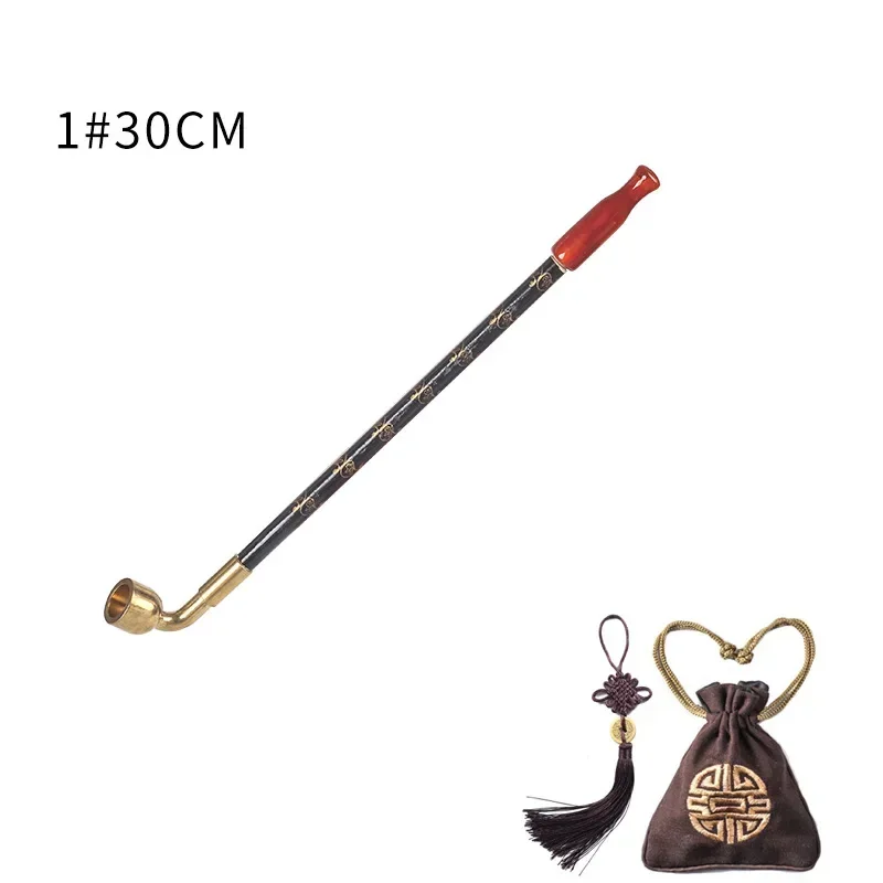 Smoking Pipe Women Lady Smoking Pipe Long Slim Tobacco Pouch Copper Calumet Pipe