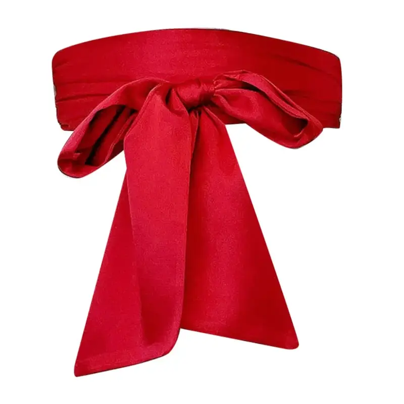 Satin Silk Bow Corset Waist Belt Wide DIY Bowknot Fabric Ribbon Cummerbunds Decorative Waist Cover For Women Lady Girl Bridal - Image 19
