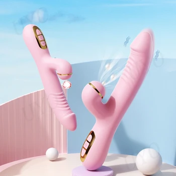 Female Sucking Retractable Vibrator G-Spot Vaginal Stimulation Clit Sucking Vibrator Silicone dildo Adult Products Sex Toys UYO 4